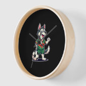 Funny Dabbing Husky Dog Kenya Football - Kenyan Fl Uhr (Winkel)