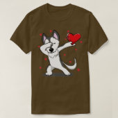 Funny Dabbing Husky Herz Valentine's Day Gift Boy T-Shirt (Design vorne)