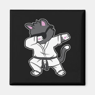 Funny Dabbing Karate Katze für Karate Girls Magnet