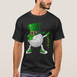 Funny Dabbing Kleeblatt Volleyball St Patrick's Da T-Shirt