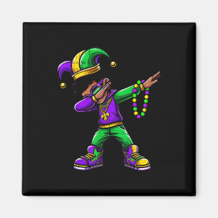Funny Dabbing Mardi Gras für Black Boy Outfit Jest Magnet