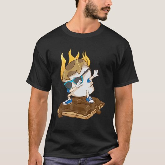 Funny Dabbing Marshmallow Smores | Cooles Camping  T-Shirt (Vorderseite)