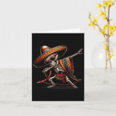 Funny Dabbing Mexican Skeleton Poncho Cinco De May Karte (Gelbe Blume)