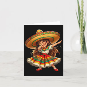 Funny Dabbing Mexican Sombrero Cinco De Mayo Girl Karte
