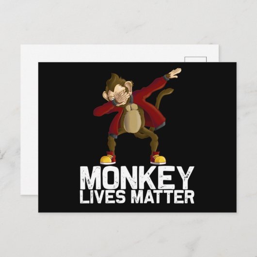 Funny Dabbing Monkey Postkarte (Vorne/Hinten)