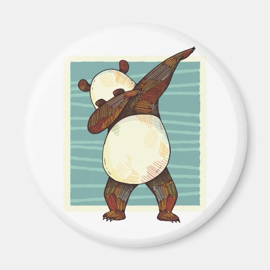 Funny Dabbing Panda Bear Teen Graphics Cartoon Kid Magnet (Vorne)