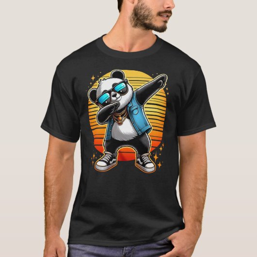 Funny Dabbing Panda Wearin a Sunglasses Panda Bear T-Shirt (Vorderseite)