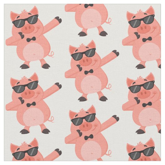 Funny Dabbing Pig Stoff (Nahaufnahme)