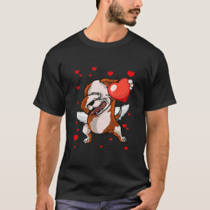 Funny Dabbing Pitbull Hund Herz Valentinstag Gi T-Shirt