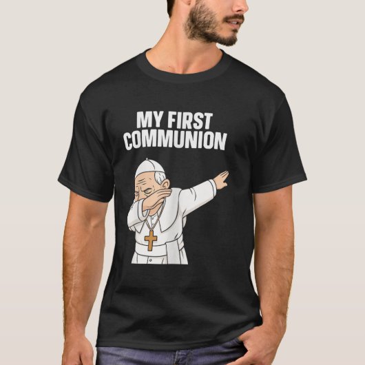 Funny Dabbing Pope My First Communitygift T-Shirt (Vorderseite)