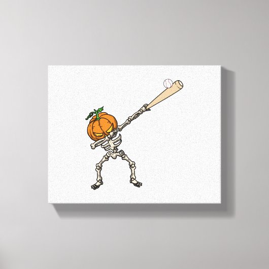 Funny Dabbing Pumpkin Head Baseball Geschenk Idee Leinwanddruck (Vorderseite)