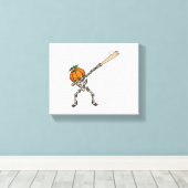 Funny Dabbing Pumpkin Head Baseball Geschenk Idee Leinwanddruck (Insitu (Holzboden))
