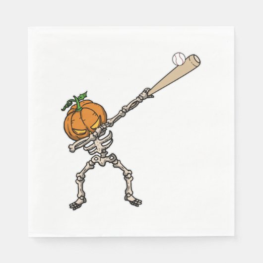 Funny Dabbing Pumpkin Head Baseball Geschenk Idee Serviette (Vorderseite)