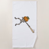Funny Dabbing Pumpkin Head Baseball Geschenk Idee Strandtuch (Vorderseite)