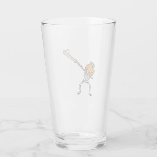 Funny Dabbing Pumpkin Head Baseball Gift Idea Glas (Rückseite)
