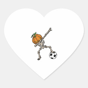 Funny Dabbing Pumpkin Head Soccer Geschenk Idee Herz-Aufkleber