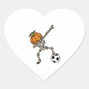 Funny Dabbing Pumpkin Head Soccer Geschenk Idee Herz-Aufkleber