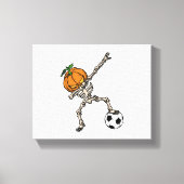 Funny Dabbing Pumpkin Head Soccer Geschenk Idee Leinwanddruck (Vorderseite)