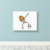 Funny Dabbing Pumpkin Head Soccer Geschenk Idee Leinwanddruck (Insitu (Holzboden))
