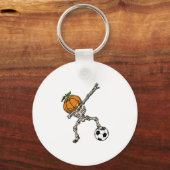 Funny Dabbing Pumpkin Head Soccer Geschenk Idee Schlüsselanhänger (Vorderseite)