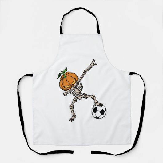 Funny Dabbing Pumpkin Head Soccer Geschenk Idee Schürze (Vorderseite)