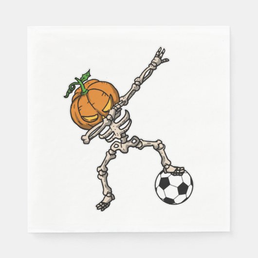 Funny Dabbing Pumpkin Head Soccer Geschenk Idee Serviette (Vorderseite)