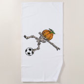 Funny Dabbing Pumpkin Head Soccer Geschenk Idee Strandtuch (Vorderseite)
