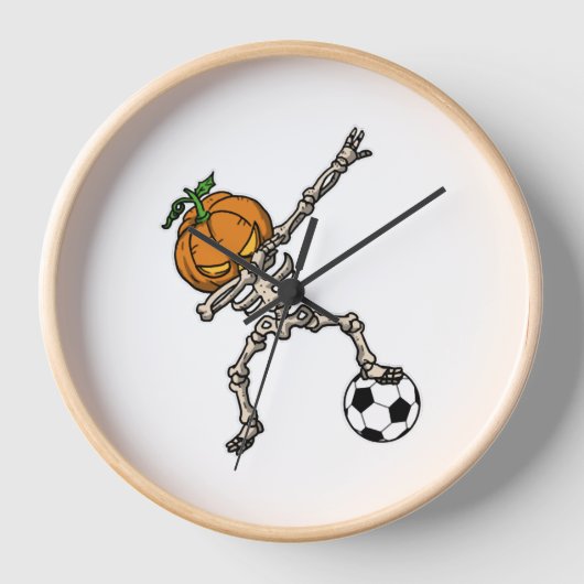 Funny Dabbing Pumpkin Head Soccer Geschenk Idee Uhr (Vorderseite)