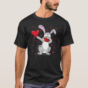 Funny Dabbing Rabbit Gesichtsmaske Dab Tanz Valent T-Shirt