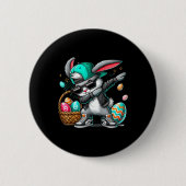 Funny Dabbing Rabbit Ostereier Button (Vorderseite)