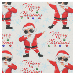 Funny Dabbing Santa Claus Frohe Weihnachten Stoff