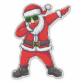 Funny Dabbing Santa Claus Shades Trendy Christmas Aufkleber (Vorderseite)