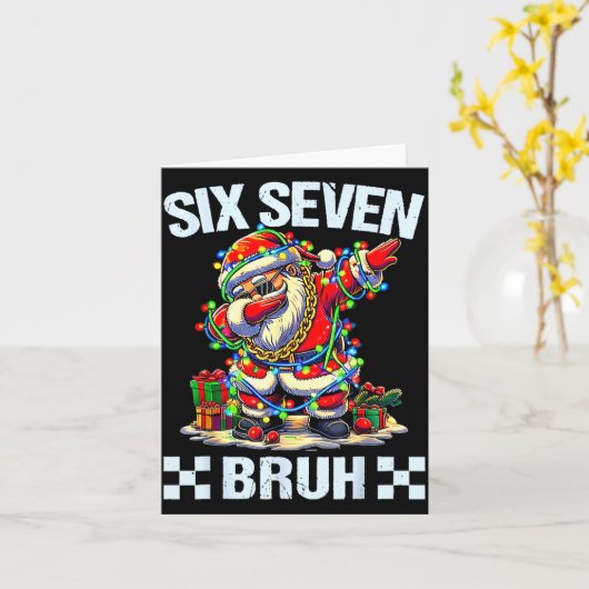 Funny Dabbing Santa Six Seven Bruh Christmas 67 Me Karte (Gelbe Blume)