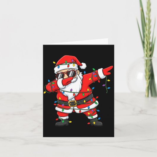 Funny Dabbing Santa Xmas Lights Men Boys Girls Chr Karte (Vorderseite)