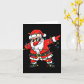 Funny Dabbing Santa Xmas Lights Men Boys Girls Chr Karte (Gelbe Blume)