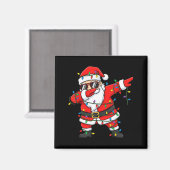 Funny Dabbing Santa Xmas Lights Men Boys Girls Chr Magnet (Vorderseite/Rückseite)