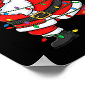 Funny Dabbing Santa Xmas Lights Men Boys Girls Chr Poster (Ecke)