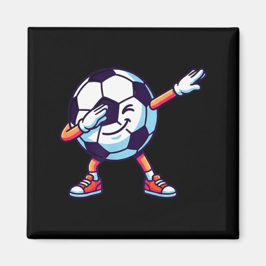 Funny Dabbing Soccer Ball Cartoon Srt Gift Kids Bo Magnet (Vorne)