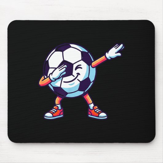 Funny Dabbing Soccer Ball Cartoon Srt Gift Kids Bo Mousepad (Vorne)