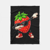 Funny Dabbing Strawberry Summer Fruit Lover Men Wo Fleecedecke (Vorderseite)