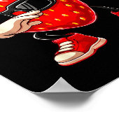 Funny Dabbing Strawberry Summer Fruit Lover Men Wo Poster (Ecke)
