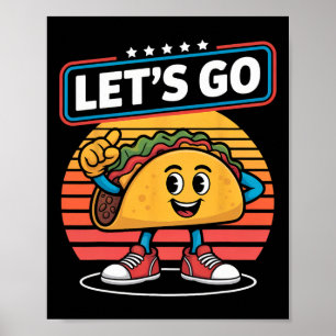 Funny Dabbing Taco Lass uns Trump Chickens Retro S Poster