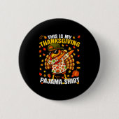 Funny Dabbing Turkey Thanksgiving Pajamas Pjs Srts Button (Vorderseite)