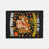 Funny Dabbing Turkey Thanksgiving Pajamas Pjs Srts Fleecedecke (Vorderseite (Horizontal))