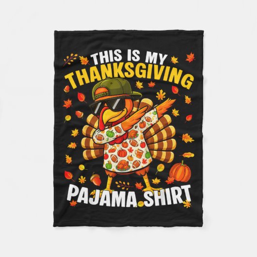 Funny Dabbing Turkey Thanksgiving Pajamas Pjs Srts Fleecedecke (Vorderseite)