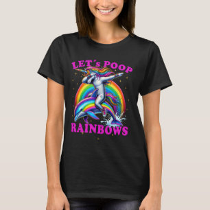 Funny Dabbing Unicorn Dolphin Lasse Kackend Regenb T-Shirt