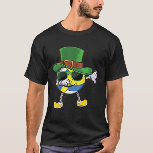 Funny Dabbing Volleyball St. Patrick's Day T-Shirt (Vorderseite)