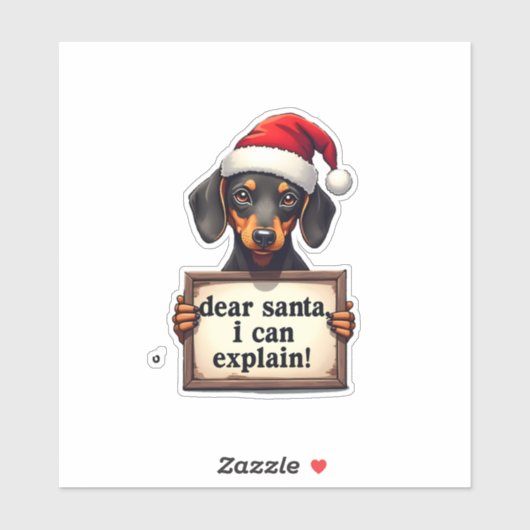 Funny Dachshund Christmas Dear Santa I Can Explain Aufkleber (Blatt)
