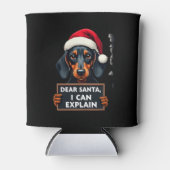 Funny Dachshund Christmas Dear Santa I Can Explain Dosenkühler (Vorderseite)