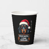 Funny Dachshund Christmas Dear Santa I Can Explain Pappbecher (Vorderseite)